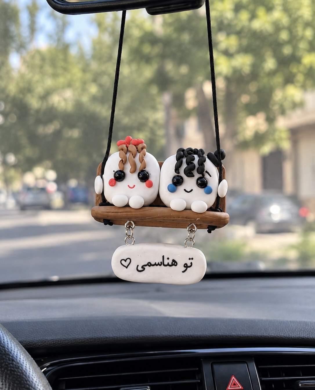 آویز ماشین دست ساز خمیری هلیاگالری طرح قندها فانتزی